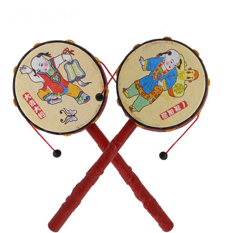 Детские погремушки, барабан, деревянные погремушки, детские игрушки